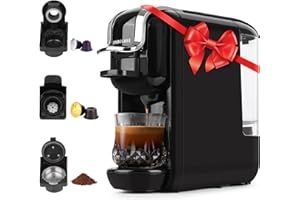 DIVINOCAFFÉ Espresso Maker for Nespresso Capsule, Lavazza Blue Capsule & Coffee Powder, 19 Bar Pump Pressure Makes Authentic Espresso Coffee, Mini Espresso Coffee Machines with Removable Water Tank.