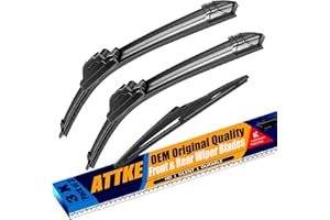 ATTKE 3 Wiper Blades 26" + 16" Front Wiper + 12" Rear Wiper Blades for Hyundai Santa Fe 2019-2023/Kia Sportage 2017-2023/Sorento 2016-2020-OE Original Quality (Pack of 3)