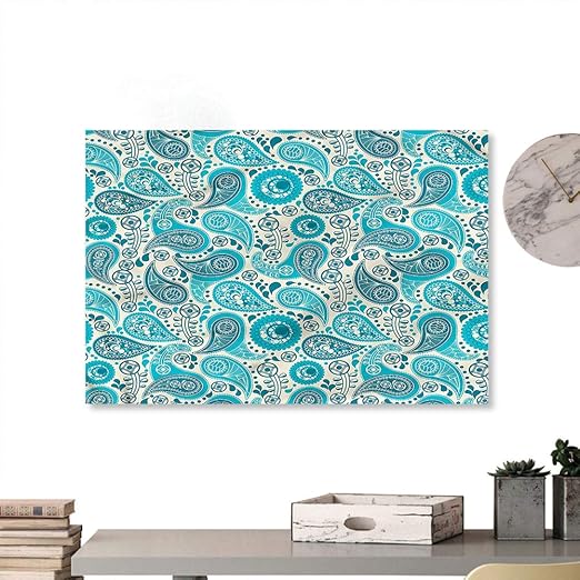 Amazon Com Yofuhome Turquoise Canvas Prints Wall Art Paisley Blue Flowers Canvas Artworks Picture Art Art Prints For Home Walls Decor 18x24 Inch Posters Prints