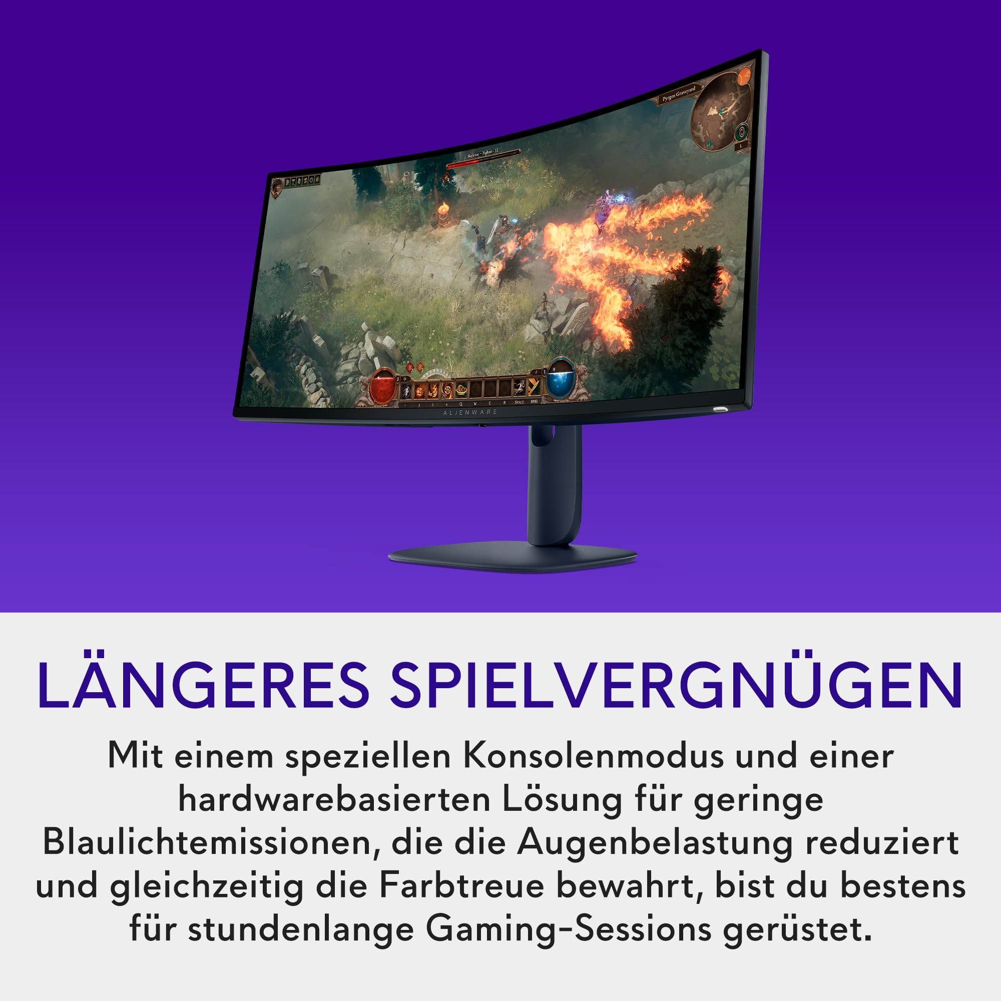 Alienware 34 Gaming Monitor - AW3425DWM, WQHD (3440x1440), 21:9 1500R Curved, 180Hz, VA, 1ms, AMD FreeSync Premium, VESA AdaptiveSync, 95% DCI-P3, HDR400, DisplayPort, 2 HDMI, 3 USB, 3 Jahre Garantie 4