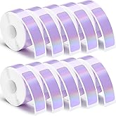 Gersoniel 1600 Pcs Label Tapes Compatible with D30 Label Printer Laminated Labeling Stickers Thermal Labels for Home Office, Holographic Purple 12 x 40 mm