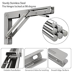LSK 8 Inch Folding Shelf Brackets, Heavy Duty