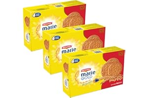 Britannia Marie Gold Cookies 21.16oz (600g) - Biscuits Pour l'heure du thé Crispy Tea Time Snack Delicious Grocery Suitable for Vegetarians (Pack of 3) 63.52 Ounce