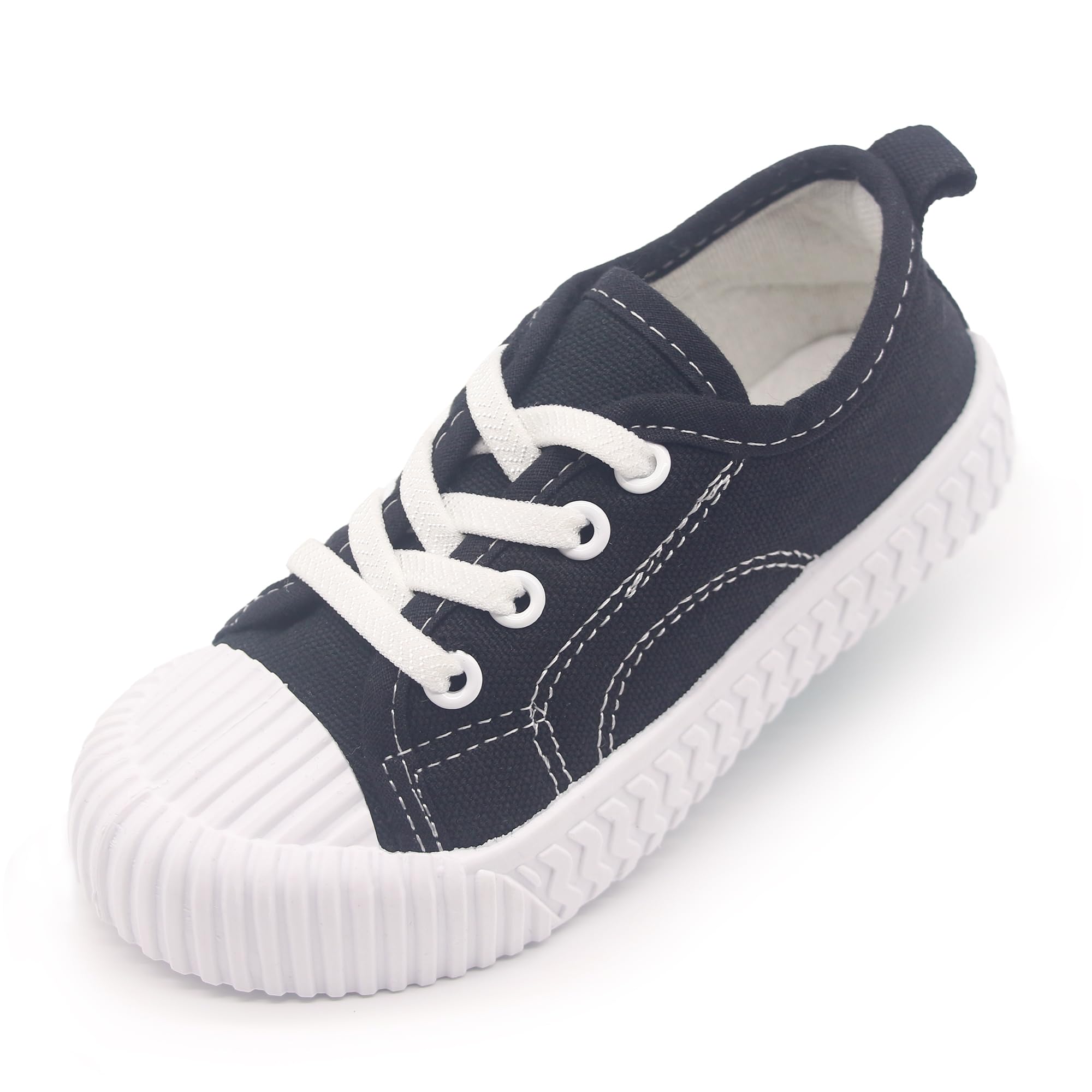 Photo 1 of ***used***dirty***icosylify Toddler Shoes 0-4 yrs Kids Canvas Sneakers Unisex for Boys and Girls Toddlers Slip-on Sneakers Comfortable Skin-Friendly Breathabl Causal Running Shoes Black