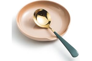 Gomakren Spoon Holder for Stove Top, Spatula Ladle Holder, Cute Coffee Spoon Rests, 5 Inch Large Spoon Holder for Kitchen Counter, Kitchen Decor and Accessories, Caramel Light Brown