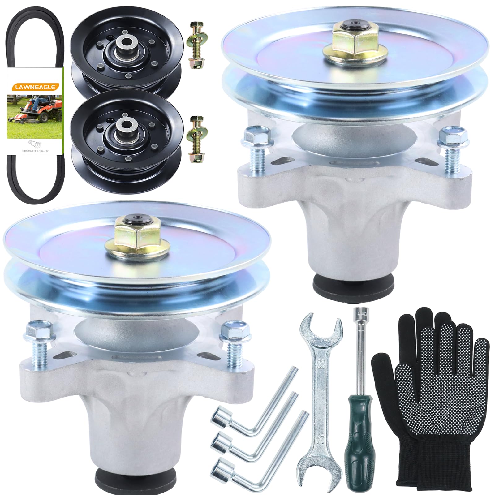 GUSUHAWK 3 Pack 139-3214 Spindle Assembly With 125-5575 Pulley 106-2175 Idler Pulley Repalce Toro 139-3214 Spindle Toro 121-0751 Spindle Assembly, Toro 117-7267, 117-7439 For Toro SS5000 SS5060 Mowers