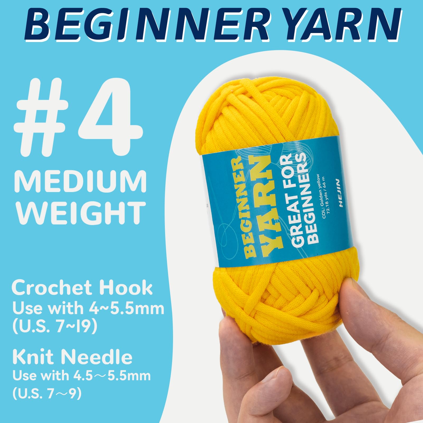 60g Orange Yarn for Crocheting and Knitting;66m (72yds) Cotton Yarn for Beginners with Easy-to-See Stitches;Worsted-Weight Medium #4;Cotton-Nylon Blend Yarn for Beginners Crochet Kit Making