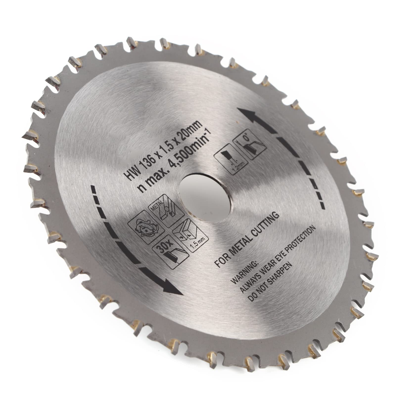 Natudeco High Speed Steel Circular Saw Blade Metal Cutting Disc Industry Hardware Tool 136mm x 20mm x 30T for Metal Wood Cutting