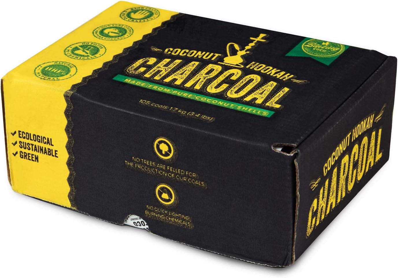 Blazing Coco Premium Coconut Hookah Coals for Shisha 3.6