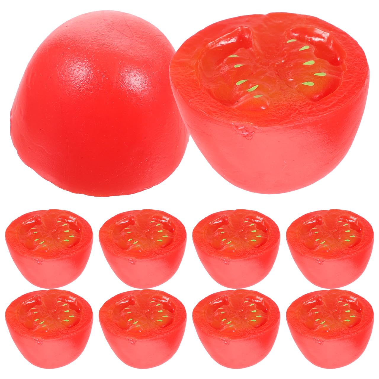 BCOATH 10pcs Artificial Half Cherry Tomato Models Simulation Food Props for Kitchen Decoration and Photography Display