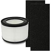 Prestivair EE-5068 Replacement Filter Compatible with Crane EE-5068 Air Purifier, Part# HS-1946, 1 Pack HEPA Filter and 2 Pack Carbon Pre-filters