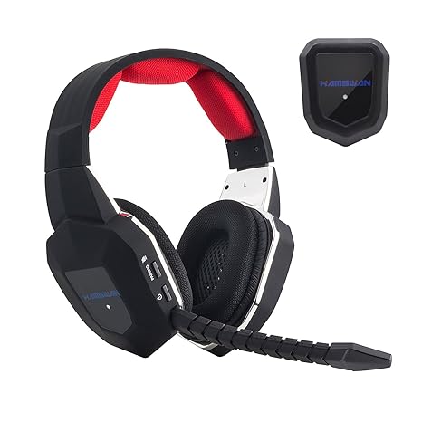 HAMSWAN 2,4 GHz Wireless Gaming Headset für Xbox 360 (Neueste Version)/Xbox One/PS3/PS4 (nicht enthalten PS4 Slim) mit abnehm