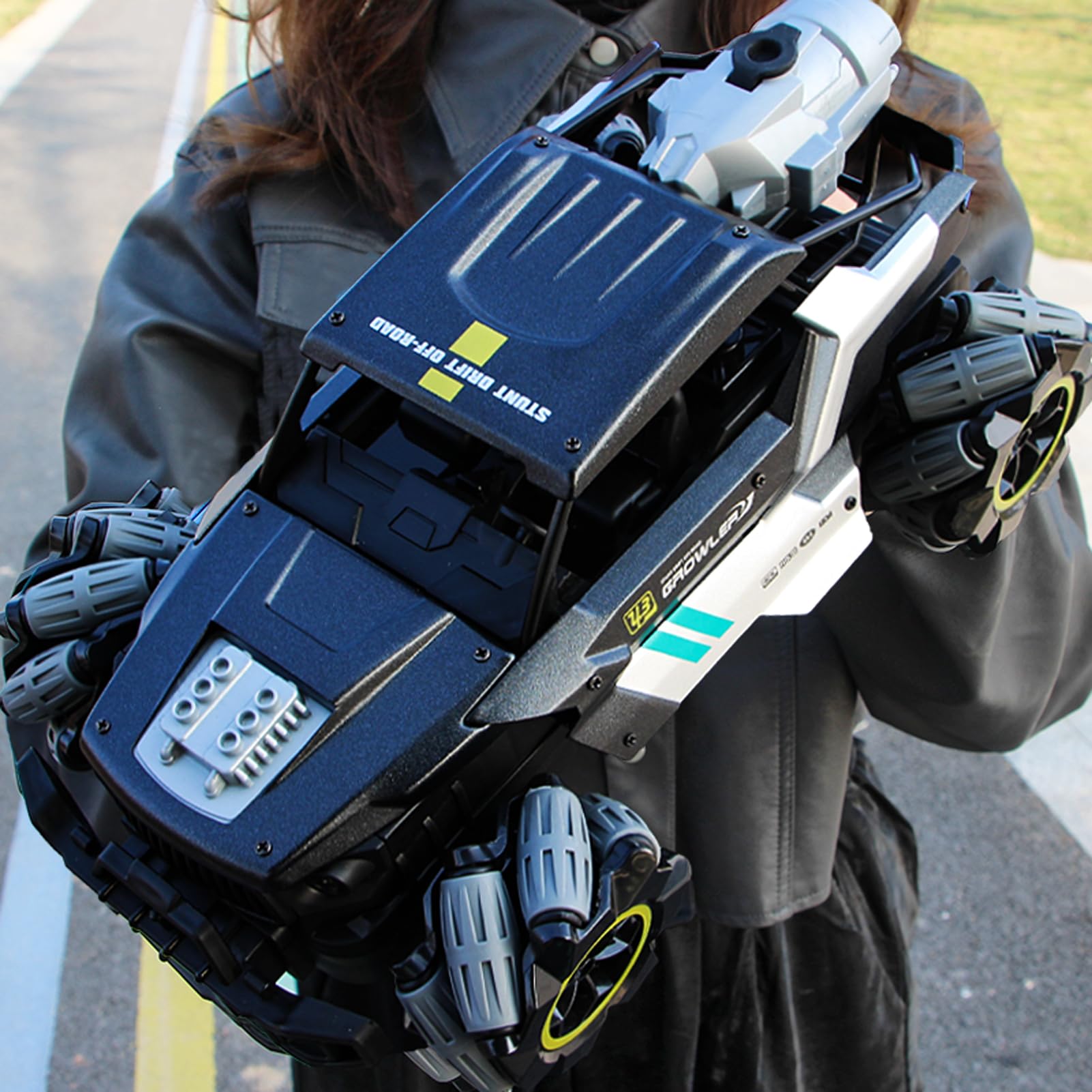 Photo 1 of 4DRC 1:12 Scale RC Rock Crawler Stunt Car, 2.4GHz 4WD Gesture-Sensing Remote Control Car with Cool Lights, Fog Mist & Music, 360° Spinning Off-Road Vehicle for Adults & Kids Ages 6-12