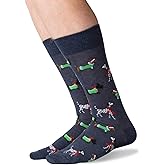 Hot Sox Mens Christmas Dogs Socks, Denim Heather, 1 Pair, Mens Shoe 6-12.5