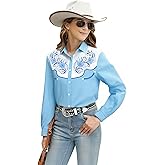 Western Cowboy Shirt Woman Cowgirl Outfits Country Music Top Casual Long Sleeve Button Down Shirts