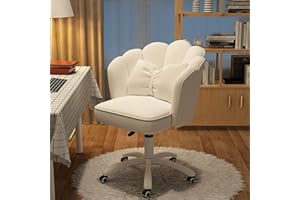 XUEGW Office Chair Cute Petal Desk Chair, Modern Fabric Home Butterfly Chairs Height Adjustable Chair Makeup Chairs Computer Chairs