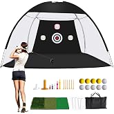 10 x 7ft Backyard Golf Practice Net with Mat for Indoor/Outdoor Hitting