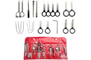 AFA Tooling Radio Removal Tool Kit | Works for Ford, Audi. VW, Mercedes and More - Car and Truck Stereo DIN | 20 Specialty Ke