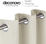 Deconovo Eyelet Curtain 52x95 Light Beige Thermal Insulated Blackout Panel view 3