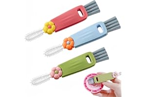 Sayehuanye 3 in 1 Cup Lid Cleaning Brush, Multifunctional Bottle Cleaning Brush, 2024 New Water Bottle Cleaner Brush, Portable Cup Lid Gap Cleaner, Home Kitchen Crevice Brush Tools (3 PCS)