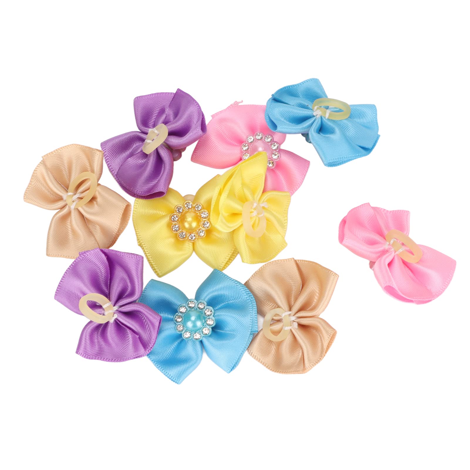 20Pcs Dog Bows, Small Dog Topknots Dog Hair Bows Dog Assesoriess Dog Bows Grooming with Rubber Band Puppy Hair Bows Cute Pet Small Hair Bowknot Grooming Accessories