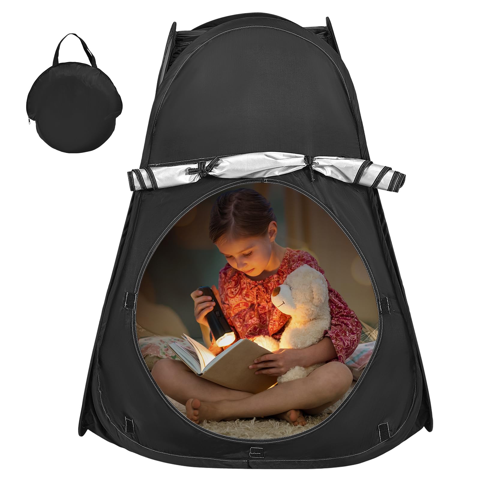 Yabumak Sensory Tent, Premium Pop-up Sensory Den Blackout Tent for Special Educational Needs with Travel Carry Bag