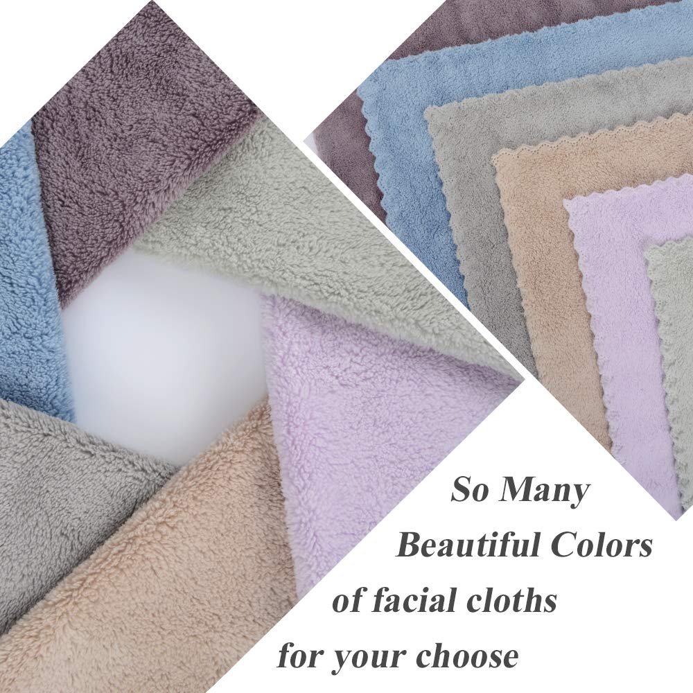 SUNLAND Microfiber Face Cloth Makeup Remover Cloth Reusable Facial Cleansing Towel Ultra Soft Face Washcloth 11inchx 11inch 6 Pack: Beauty