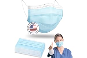 Brightt Made in USA ASTM Level 3 Face Mask Single Use Disposable 3-Ply Face Masks with Ear loops (Box of 50)