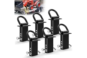 AUH 5/8” Stake Pocket Tie Down D Rings,Heavy Duty Trailer D Rings with Anti-loss Pin, Adjustable Utility Trailer D Rings 18000 LBS Capacity for Flatbed Cargo Trucks and Trailers,Trailer Accessories 6 Pack