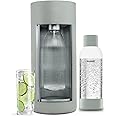 New Mysoda Glassy Design Sparkling Water Maker With 1L Glass & Plastic bottle - Silent Nordic Design Soda Maker Featuring A Sliding Door Opening - No Cylinder Included - Colour Green