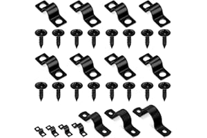 Glarks 75pcs 8mm Pipe Strap Clamp, Black Carbon Steel 2 Hole Strap U Bracket Tube Strap Cable Clamp Hanger Tension Tube Clip 