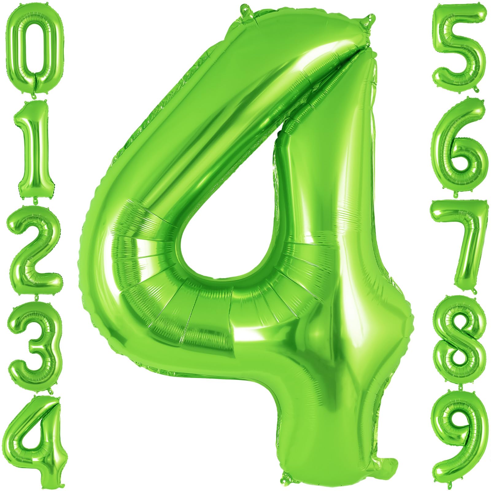 Photo 1 of Green Number 4 Balloon 40 Inch, Big Large Foil Helium Number Balloons, Jumbo Giant Mylar Number 4 Balloons for 4 Year Old Birthday Party Decorations Supplies Anniversary Celebration