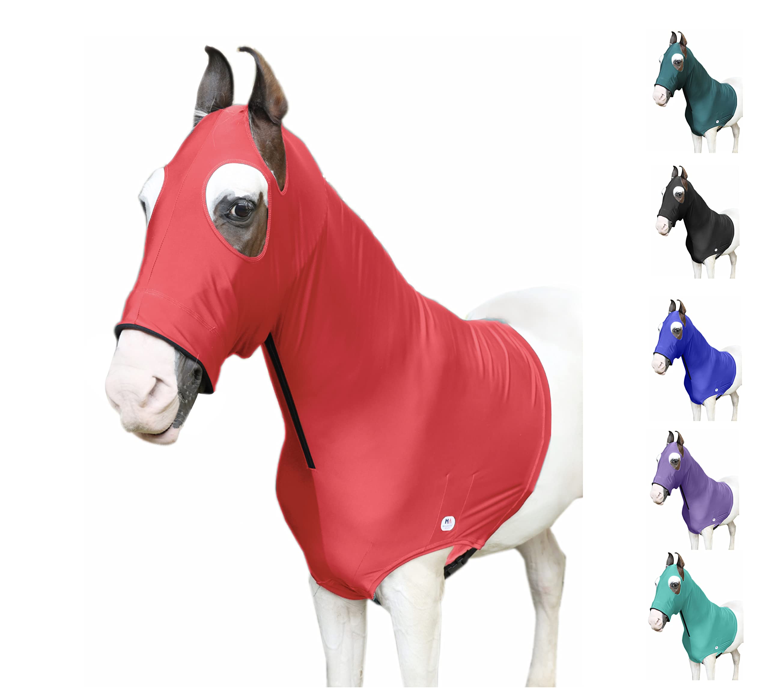 Majestic Ally Stretch Lycra Horse Hood with Zipper… — image 1