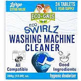 ECO-GALS Washing Machine Cleaner and Deodorizer | Front &amp; Top Load Washers, H.E. Compatible, Removes Pet Hair &amp; Debris, Cleans Drum, Pipes &amp; Filter