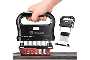 JY COOKMENT Meat Tenderizer Tool with 48 Stainless Steel Ultra Sharp Needle Blades, Detachable Kitchen Cooking Tool Best for 