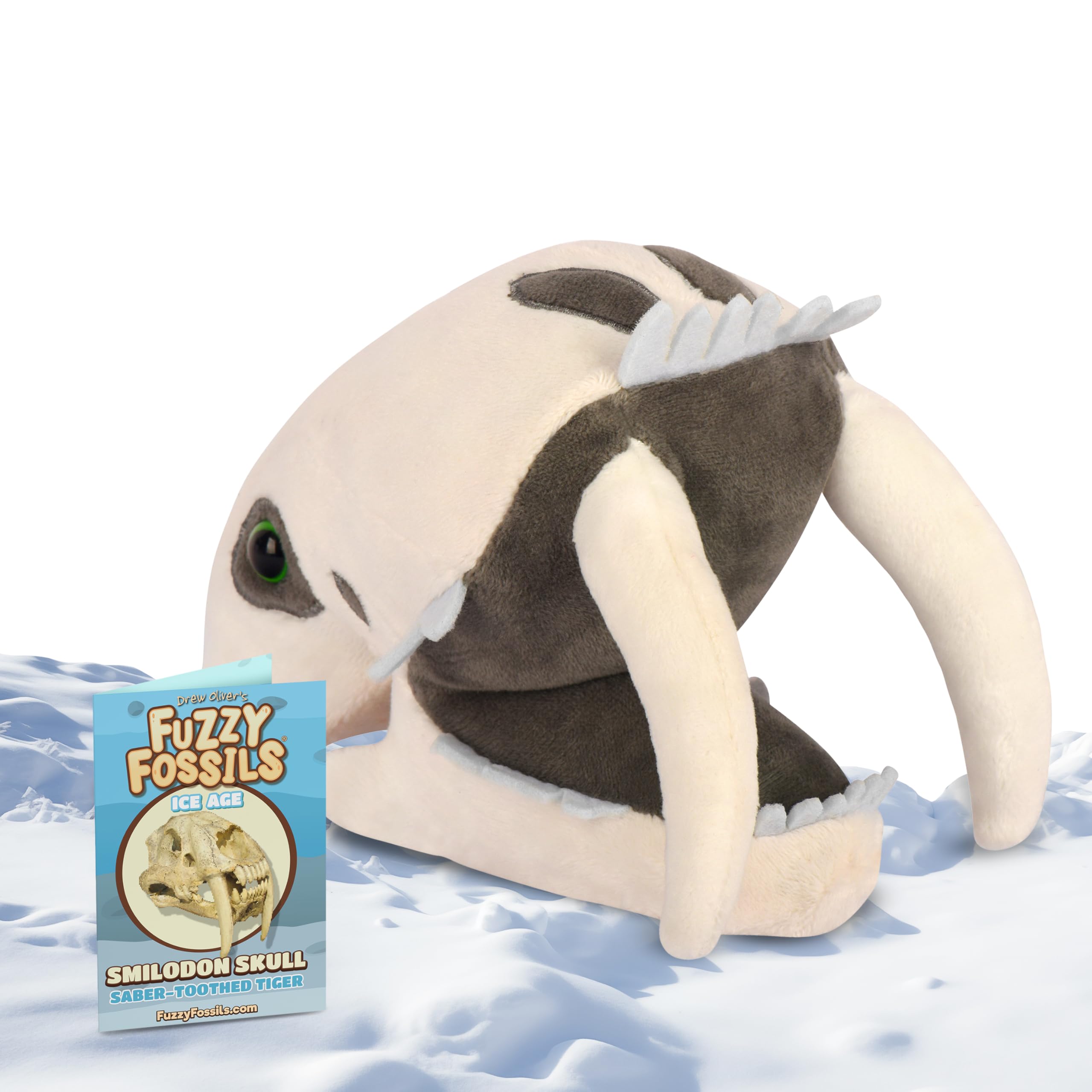 Fuzzy Fossils Saber Tooth Tiger Plush, Saber Tooth Tiger Skull, Sabertooth Tiger Toy, Smilodon Toy, Ice Age Toys, Dinosaur Pillow, Paleontologist Gifts, Prehistoric Animals Toys, Ice Age