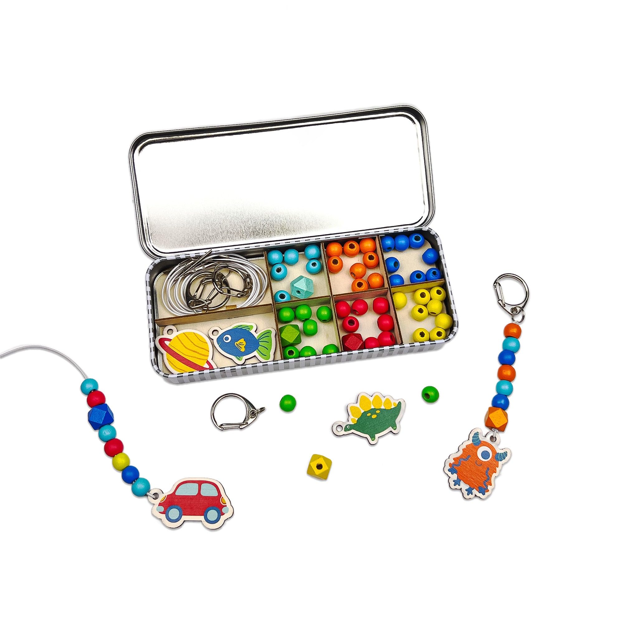 COTTON TWIST Kids Allsorts Keyring Making Craft Kit - Children Creative Keychain Designing Play Set for Boys and Girls - Suitable for 3-8 Years