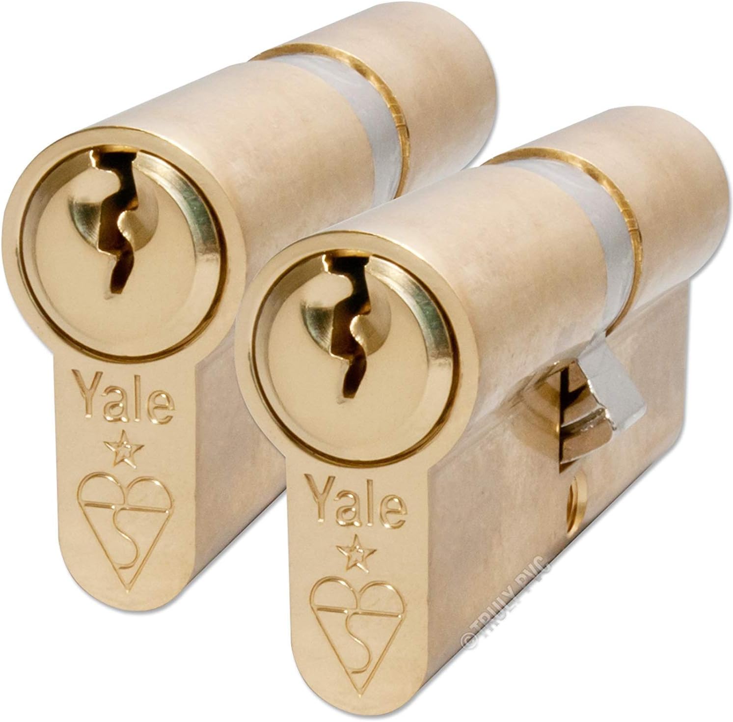 Yale KM3535-PB-KA, KM Superior 1 Star Euro Cylinder Lock, Keyed Alike, 35/35 (80mm) / 35:10:35, Brass Finish, High Security