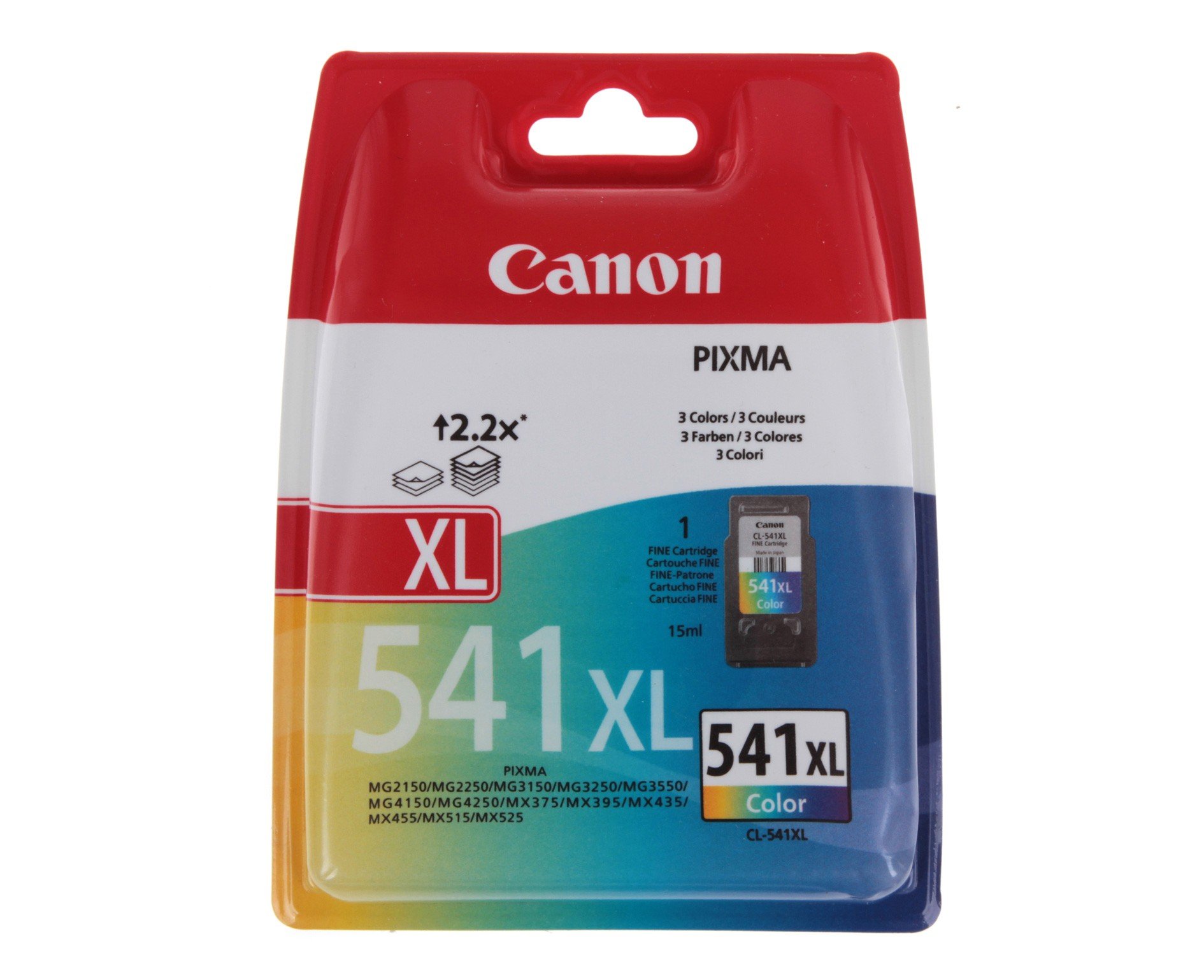 Canon Genuine High Capacity 1 x CL-541XL Tri-colour Ink Cartridge - Containing 15ML of Printer Ink / Suitable for Canon PIXMA MX, MG and TS series printers