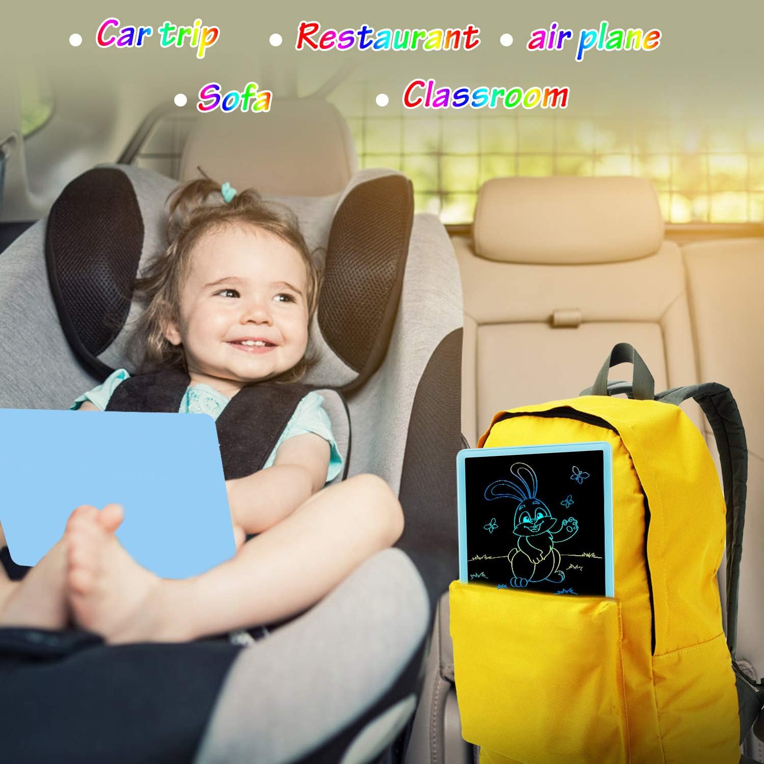 FLUESTON LCD Writing Tablet 10 Inch Drawing Pad, Colorful Screen Doodle Board for Kids, Traveling Gift Toys for 2 3 4 5 6 Year Old Boys and Girls: Computers & Accessories