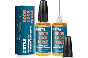 BTAS Lock Door Hinge Squeaky Fix Noise Lubricant Oil Stop Noise for Key Lube with Needle Oiler 1 oz 2 Pcs