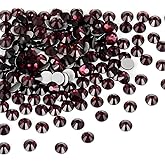 CMBYN Glue Fix Crystal Flatback Rhinestones Glass Diamantes Gems for Crafting Nail Art Crafts Decorations Clothes Shoes 1.4mm (ss3 2880pcs, Amethyst)