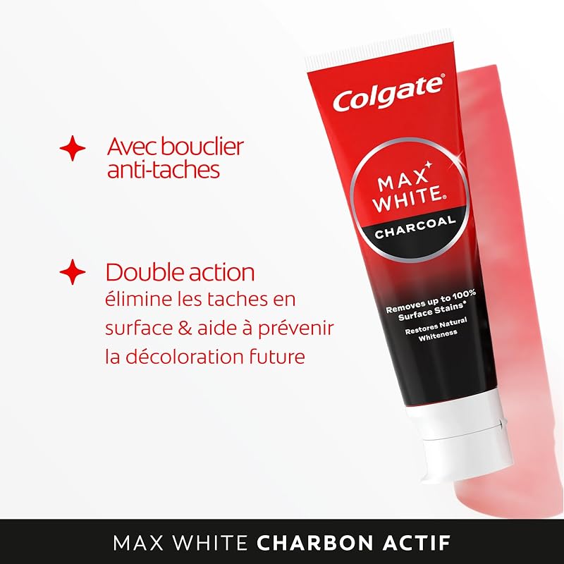 Dentifrice Blanchissant Max White Charbon Actif, Lot de 4 x 75 ml
