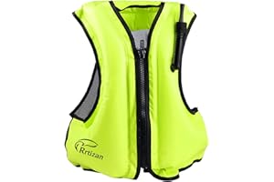 Rrtizan Swim Vest for Adults, Buoyancy Aid Swim Jackets - Portable Inflatable Snorkel Vest for Swimming, Snorkeling, Kayaking, Paddle Boating and Other Low Impact Water Sports Safety