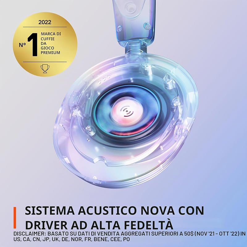 NUOVO Cuffie da gioco multi-sistema Arctis Nova 1 - Driver Hi-Fi - Audio spaziale a 360° - Design confortevole - Durevole - Ultra leggero - Microfono con cancellazione del rumore - PC,