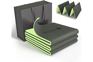 Yoga Mat 72"X24" WeMe TPE Exercise Yoga Mat 4mm/6mm/8mm Thick -2024 New Training Folding Mat Fitness Mat for Women, Men & Children,Non-Slip High-Density Eco Friendly for Pilates Mat with Storage Bag