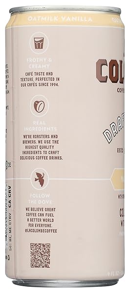 LA COLOMBE OATMILK DRAFT LATTE, PLANT-BASED, DAIRY-FREE, GRAB AND GO COFFEE, VANILLA, 9 FL.OZ
