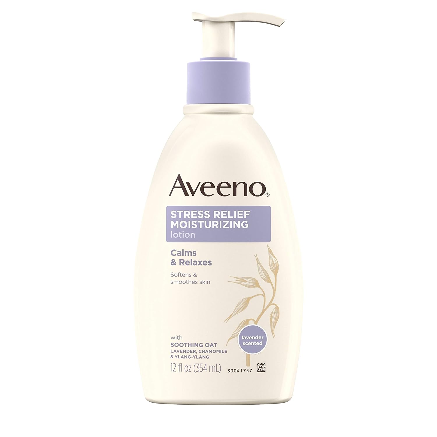 Aveeno Stress Relief Moisturizing Body Lotion with Lavender, Natural Oatmeal and Chamomile & Ylang-Ylang Essential Oils to Calm & Relax, 12 fl. oz