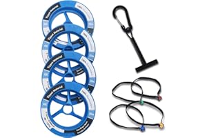 Maxcatch Fluorocarbon Leader Tippet Line for Fly Fishing with Tippet Line Holder & Tender, Clear, 50m/55Yds, 4PCS