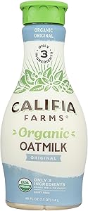 Califia Farms - Organic Original Oat Milk, 48 Oz, Dairy Free, Plant Based, Vegan, Non GMO, USDA Organic Milk